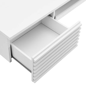 Modway Furniture Render Wall Mount Office Desk - Mid-Century Style Workspace with Ample Storage & Smart Design White EEI-5865-WHI