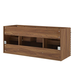 Modway Furniture Render 48" Wall-Mounted Bathroom Vanity Cabinet - Mid-Century Style with Ample Storage Drawers Walnut EEI-5866-WAL