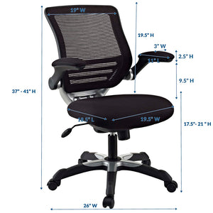 Modway Furniture Edge Mesh Office Chair - Adjustable Ergonomic Seating Solution for Comfort and Style at Work EEI-594-BLK