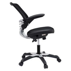Modway Furniture Edge Vinyl Office Chair by Modway - Ergonomic Comfort, Classic Style, and Reliable Support for Workspaces Black EEI-595-BLK