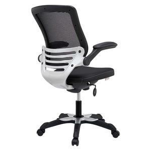 Modway Furniture Edge Vinyl Office Chair by Modway - Ergonomic Comfort, Classic Style, and Reliable Support for Workspaces Black EEI-595-BLK