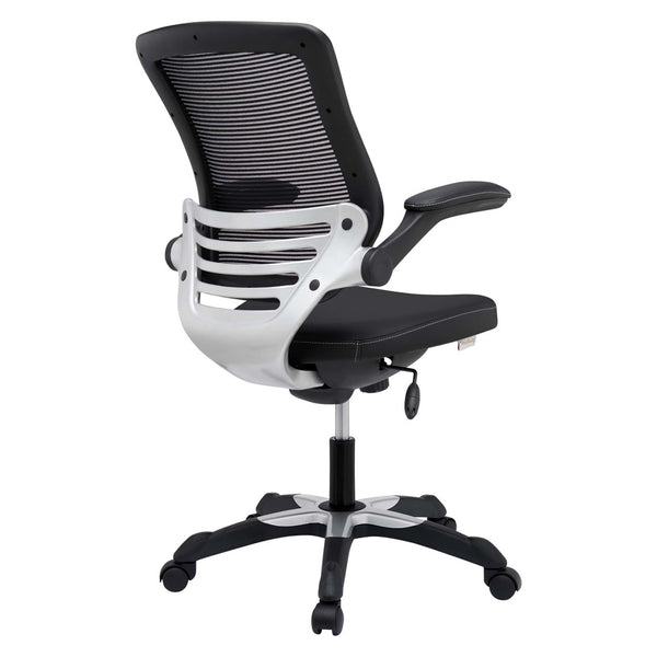 Modway Furniture Edge Vinyl Office Chair by Modway - Ergonomic Comfort, Classic Style, and Reliable Support for Workspaces Black EEI-595-BLK