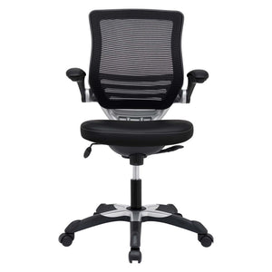 Modway Furniture Edge Vinyl Office Chair by Modway - Ergonomic Comfort, Classic Style, and Reliable Support for Workspaces Black EEI-595-BLK