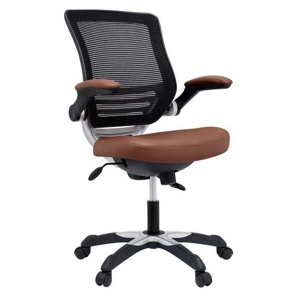 Modway Furniture Edge Vinyl Office Chair by Modway - Ergonomic Comfort, Classic Style, and Reliable Support for Workspaces Tan EEI-595-TAN
