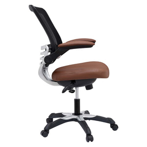 Modway Furniture Edge Vinyl Office Chair by Modway - Ergonomic Comfort, Classic Style, and Reliable Support for Workspaces Tan EEI-595-TAN