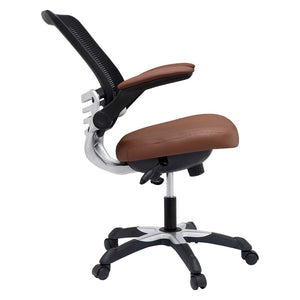 Modway Furniture Edge Vinyl Office Chair by Modway - Ergonomic Comfort, Classic Style, and Reliable Support for Workspaces Tan EEI-595-TAN