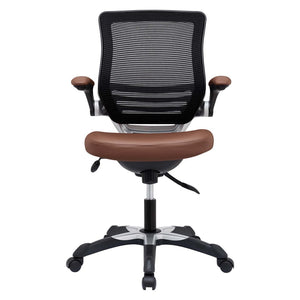 Modway Furniture Edge Vinyl Office Chair by Modway - Ergonomic Comfort, Classic Style, and Reliable Support for Workspaces Tan EEI-595-TAN