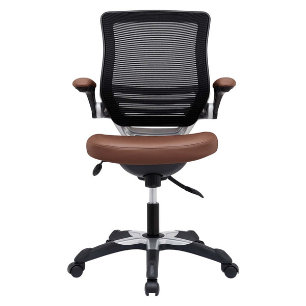 Modway Furniture Edge Vinyl Office Chair by Modway - Ergonomic Comfort, Classic Style, and Reliable Support for Workspaces Tan EEI-595-TAN
