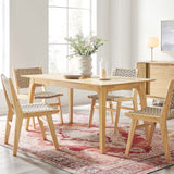 Modway Furniture Juxtapose 63” Rectangle Dining Table Oak Oak 35.5 x 63 x 29