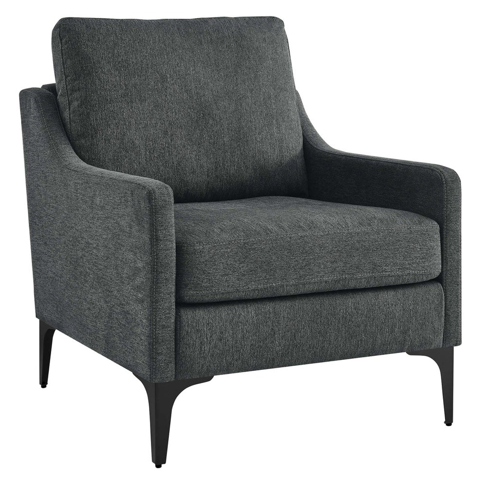 Modway Furniture Corland Upholstered Fabric Accent Armchair - Mid-Century Modern Comfort with Easy Assembly & Care EEI-6023-CHA