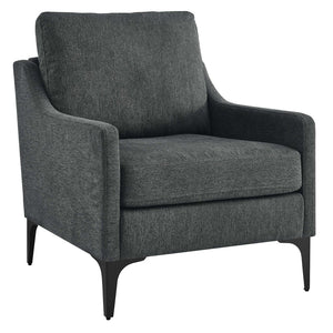 Modway Furniture Corland Upholstered Fabric Accent Armchair - Mid-Century Modern Comfort with Easy Assembly & Care EEI-6023-CHA