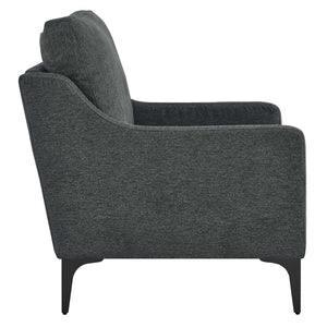 Modway Furniture Corland Upholstered Fabric Accent Armchair - Mid-Century Modern Comfort with Easy Assembly & Care EEI-6023-CHA