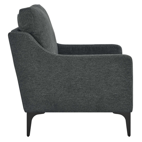 Modway Furniture Corland Upholstered Fabric Accent Armchair - Mid-Century Modern Comfort with Easy Assembly & Care EEI-6023-CHA