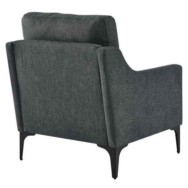 Modway Furniture Corland Upholstered Fabric Accent Armchair - Mid-Century Modern Comfort with Easy Assembly & Care EEI-6023-CHA