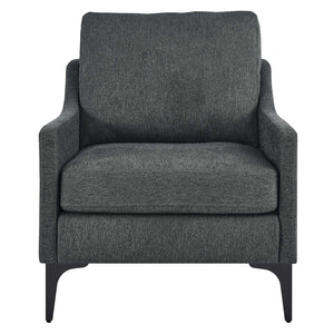 Modway Furniture Corland Upholstered Fabric Accent Armchair - Mid-Century Modern Comfort with Easy Assembly & Care EEI-6023-CHA