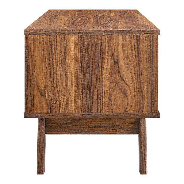 Modway Furniture Soma 47" TV Stand with Rattan Sliding Door - Modern Design for Stylish Media Organization & Storage Walnut EEI-6039-WAL