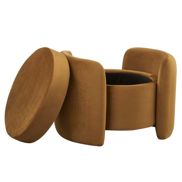 Modway Furniture Nebula Performance Velvet Ottoman - Stain-Resistant, Versatile Storage & Comfort for Modern Living EEI-6055-COG