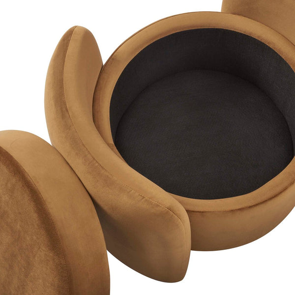 Modway Furniture Nebula Performance Velvet Ottoman - Stain-Resistant, Versatile Storage & Comfort for Modern Living EEI-6055-COG