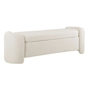 Modway Furniture Nebula Boucle Upholstered Bench – Stylish Ivory Storage Seat for Living Rooms, Bedrooms & Entryways EEI-6056-IVO