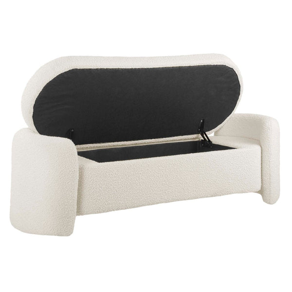 Modway Furniture Nebula Boucle Upholstered Bench – Stylish Ivory Storage Seat for Living Rooms, Bedrooms & Entryways EEI-6056-IVO