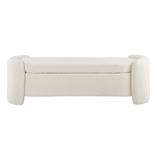 Modway Furniture Nebula Boucle Upholstered Bench – Stylish Ivory Storage Seat for Living Rooms, Bedrooms & Entryways EEI-6056-IVO