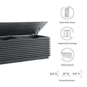 Modway Furniture Render Storage Bench - Mid-Century Modern Design with Stylish Storage and Easy Access for Any Space Charcoal EEI-6057-CHA