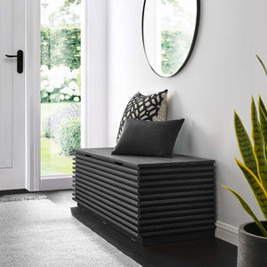 Modway Furniture Render Storage Bench - Mid-Century Modern Design with Stylish Storage and Easy Access for Any Space Charcoal EEI-6057-CHA