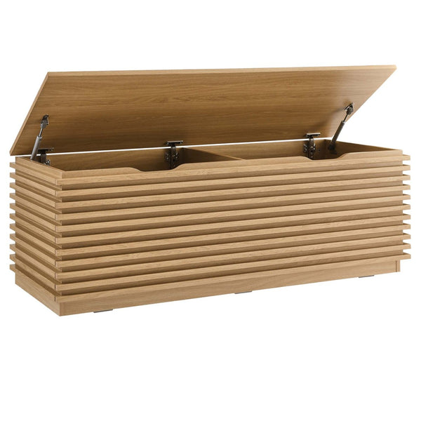 Modway Furniture Render Storage Bench - Mid-Century Modern Design with Stylish Storage and Easy Access for Any Space Oak EEI-6057-OAK