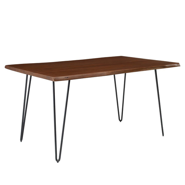 Modway Furniture Ardor 60" Live Edge Acacia Wood Dining Table - Handcrafted Mid-Century Design with Hairpin Legs Black Walnut EEI-6059-BLK-WAL
