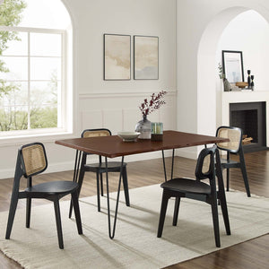 Modway Furniture Ardor 60" Live Edge Acacia Wood Dining Table - Handcrafted Mid-Century Design with Hairpin Legs Black Walnut EEI-6059-BLK-WAL