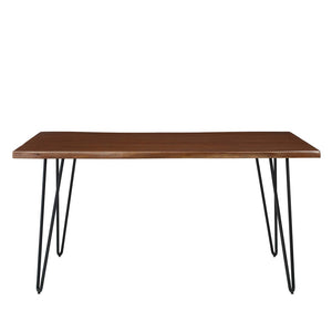 Modway Furniture Ardor 60" Live Edge Acacia Wood Dining Table - Handcrafted Mid-Century Design with Hairpin Legs Black Walnut EEI-6059-BLK-WAL