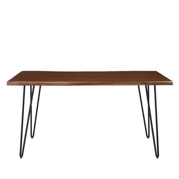Modway Furniture Ardor 60" Live Edge Acacia Wood Dining Table - Handcrafted Mid-Century Design with Hairpin Legs Black Walnut EEI-6059-BLK-WAL