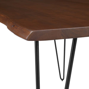 Modway Furniture Ardor 60" Live Edge Acacia Wood Dining Table - Handcrafted Mid-Century Design with Hairpin Legs Black Walnut EEI-6059-BLK-WAL