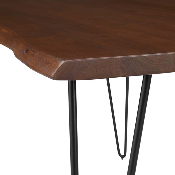 Modway Furniture Ardor 60" Live Edge Acacia Wood Dining Table - Handcrafted Mid-Century Design with Hairpin Legs Black Walnut EEI-6059-BLK-WAL