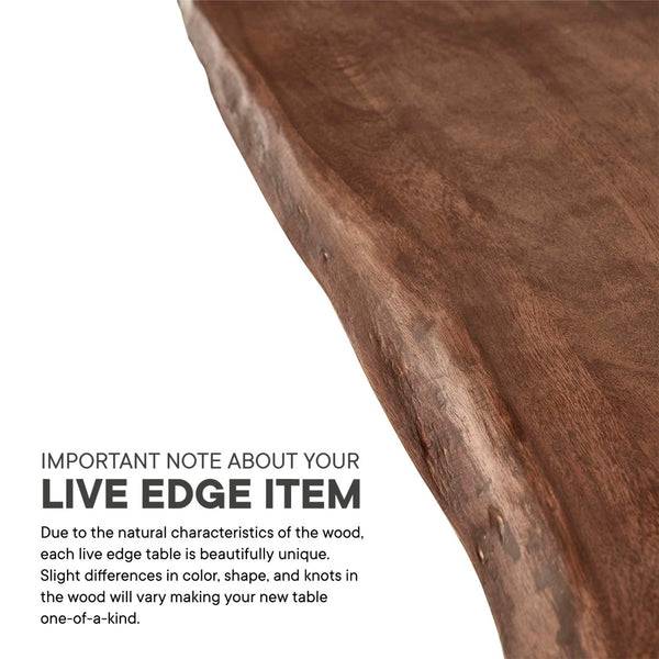 Modway Furniture Ardor 60" Live Edge Acacia Wood Dining Table - Handcrafted Mid-Century Design with Hairpin Legs Gold Walnut EEI-6059-GLD-WAL