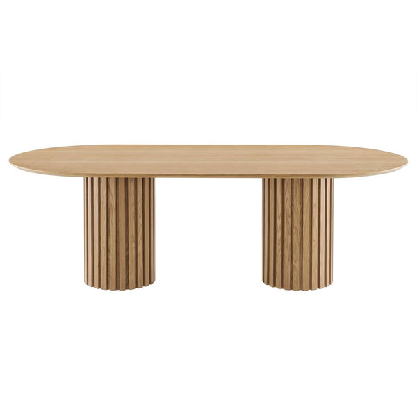 Modway Furniture Senja 95" Oval Dining Table - Elegant Mid-Century Design with Modern Wood-Grain Finish for Entertaining Oak EEI-6065-OAK-SET