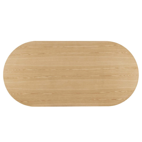 Modway Furniture Senja 95" Oval Dining Table - Elegant Mid-Century Design with Modern Wood-Grain Finish for Entertaining Oak EEI-6065-OAK-SET