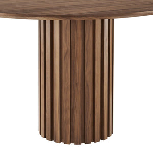 Modway Furniture Senja 95" Oval Dining Table - Elegant Mid-Century Design with Modern Wood-Grain Finish for Entertaining Walnut EEI-6065-WAL-SET