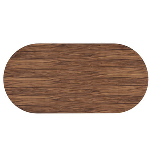 Modway Furniture Senja 95" Oval Dining Table - Elegant Mid-Century Design with Modern Wood-Grain Finish for Entertaining Walnut EEI-6065-WAL-SET