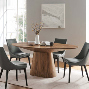 Modway Furniture Provision 75" Oval Dining Table - Modern Walnut Centerpiece for Stylish Gatherings & Comfort EEI-6066-WAL-SET