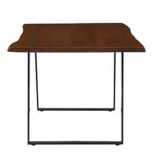 Modway Furniture Viggo 60" Live Edge Acacia Wood Dining Table with Metal Legs – Modern Rustic Centerpiece for Homes EEI-6067-BLK-WAL