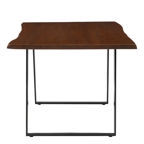 Modway Furniture Viggo 60" Live Edge Acacia Wood Dining Table with Metal Legs – Modern Rustic Centerpiece for Homes EEI-6067-BLK-WAL