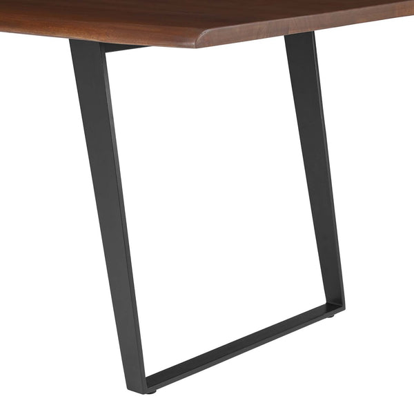 Modway Furniture Viggo 60" Live Edge Acacia Wood Dining Table with Metal Legs – Modern Rustic Centerpiece for Homes EEI-6067-BLK-WAL
