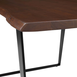 Modway Furniture Viggo 60" Live Edge Acacia Wood Dining Table with Metal Legs – Modern Rustic Centerpiece for Homes EEI-6067-BLK-WAL