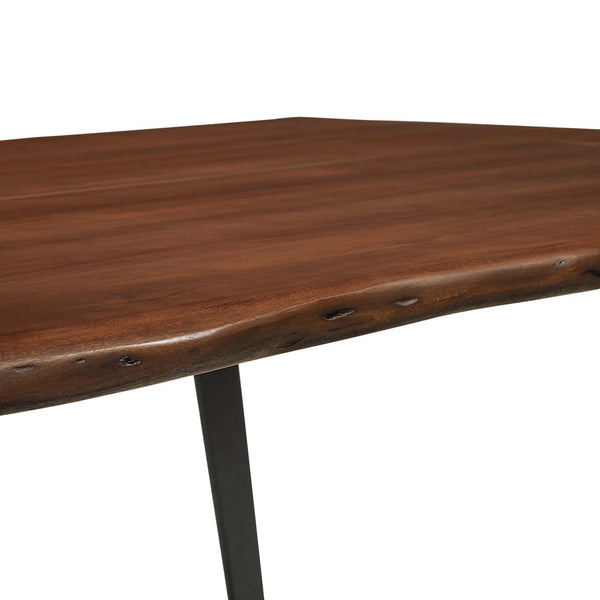 Modway Furniture Viggo 60" Live Edge Acacia Wood Dining Table with Metal Legs – Modern Rustic Centerpiece for Homes EEI-6067-BLK-WAL