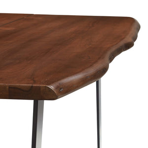 Modway Furniture Viggo 60" Live Edge Acacia Wood Dining Table with Metal Legs – Modern Rustic Centerpiece for Homes EEI-6067-BLK-WAL