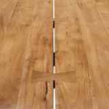 Modway Furniture Viggo 74" Live Edge Acacia Wood Dining Table Black Natural 39 x 74 x 30.5