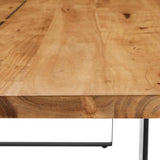 Modway Furniture Viggo 74" Live Edge Acacia Wood Dining Table Black Natural 39 x 74 x 30.5