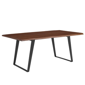 Modway Furniture Viggo 74" Live Edge Acacia Wood Dining Table - Handcrafted Modern Design for Dining & Workspace EEI-6069-BLK-WAL
