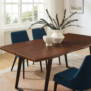 Modway Furniture Viggo 74" Live Edge Acacia Wood Dining Table - Handcrafted Modern Design for Dining & Workspace EEI-6069-BLK-WAL